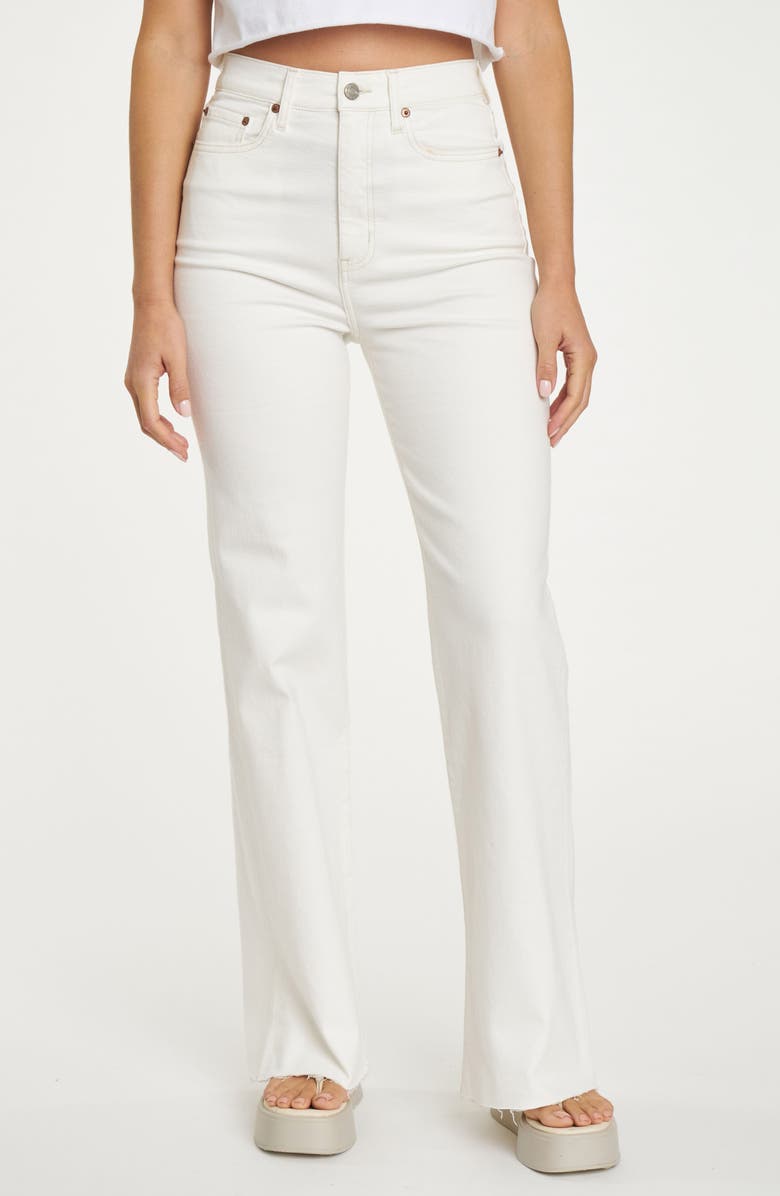 DAZE Far Out Raw Hem Jeans, Main, color, Cream