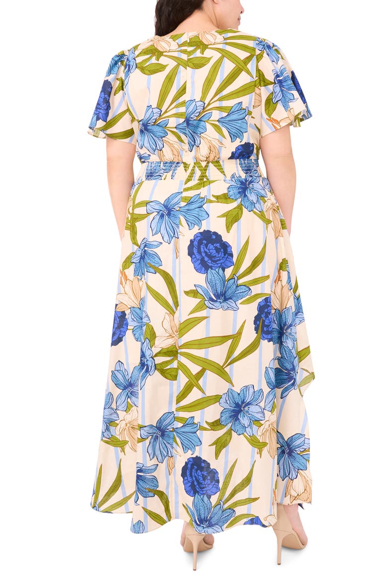 V-Neck Smocked Waist Maxi Dress, Alternate, color, EGGNOG