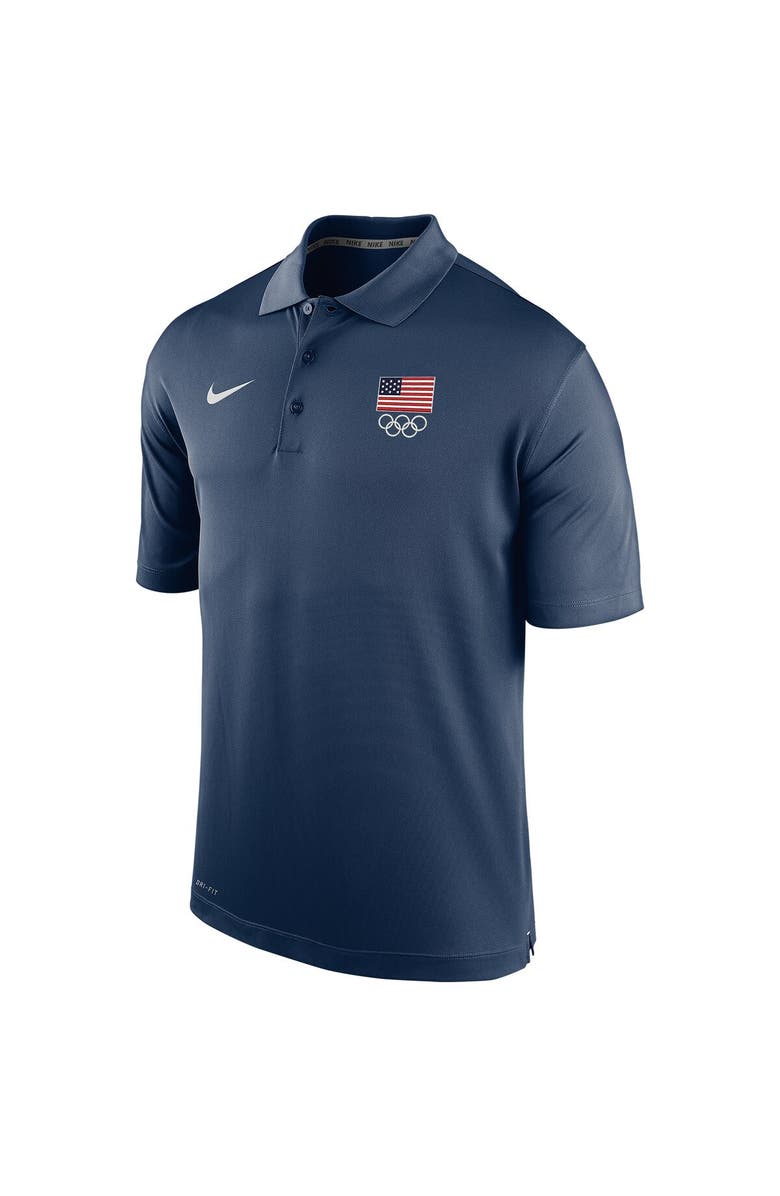 Nike Men's Nike Navy Team USA Olympic Rings Varsity Performance Polo, Alternate, color, 