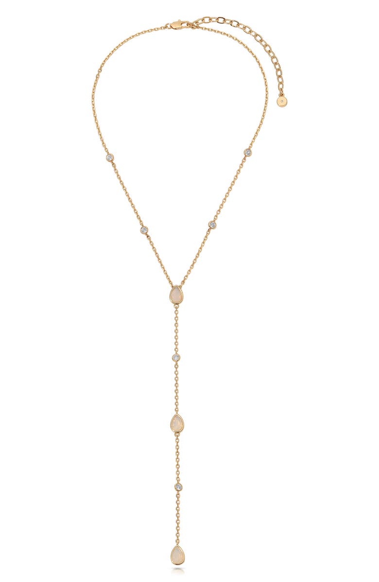 Ettika Dewdrop Y-Necklace, Main, color, Opal