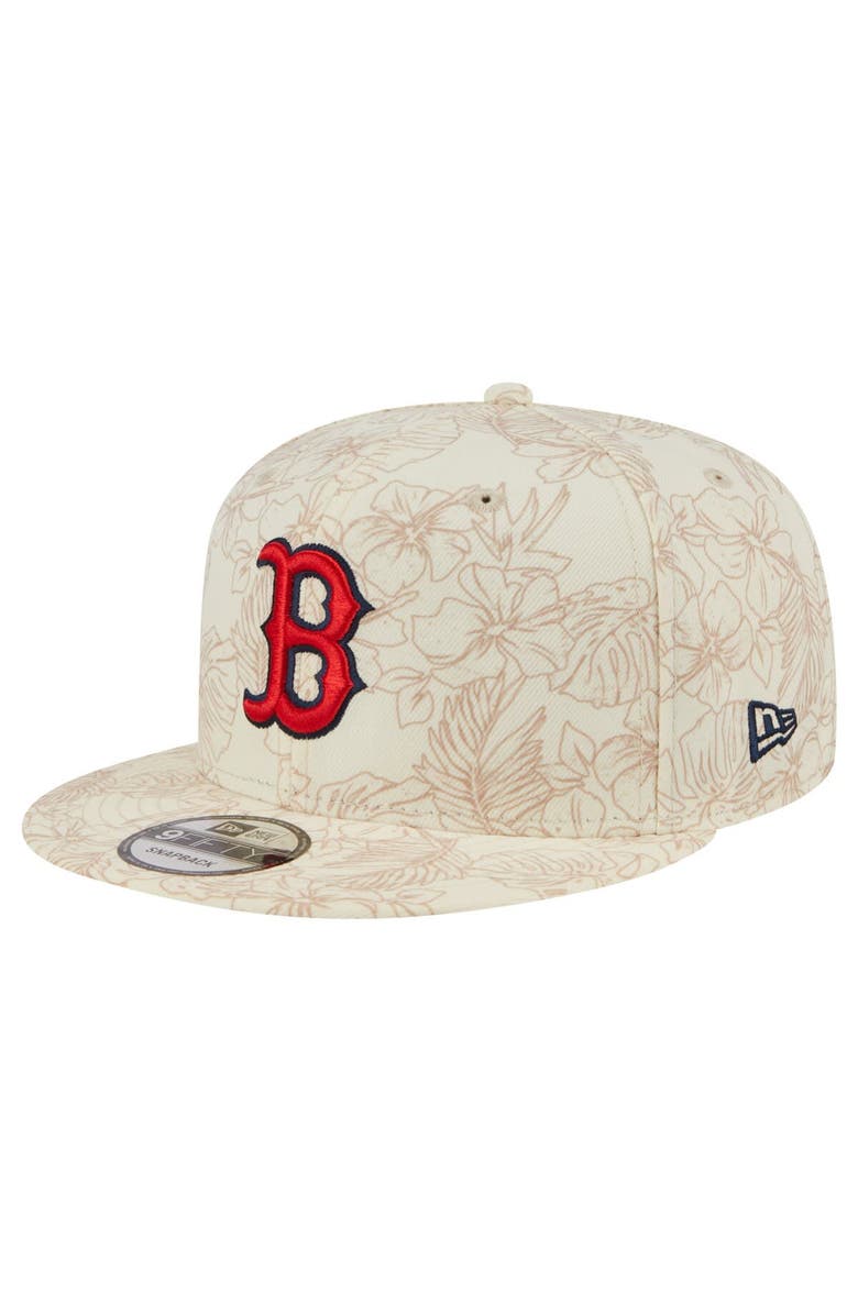 New Era Men's New Era Cream Boston Red Sox Spring Training Leaf 9FIFTY Snapback Hat, Main, color, 