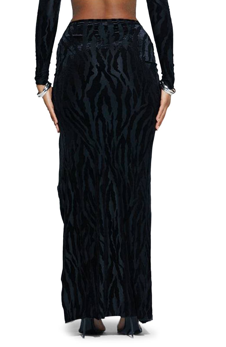 Naked Wardrobe Tiger Print Burnout Skirt, Alternate, color, 