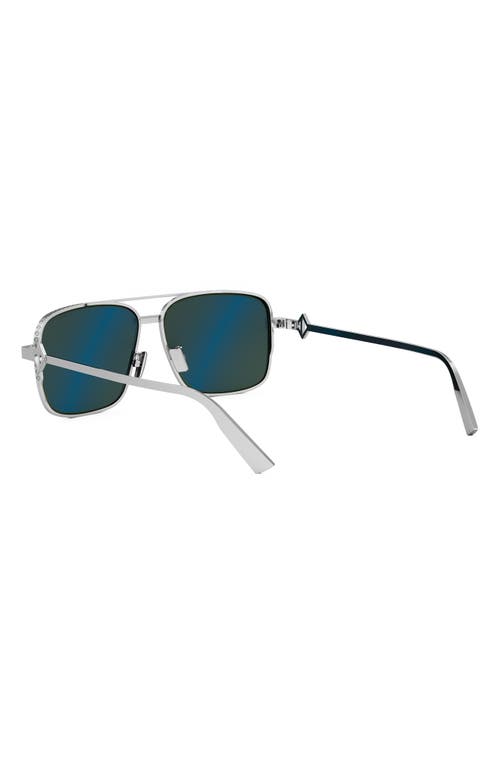 Dior Cd Diamond S9u Sunglasses In Shiny Palladium/green