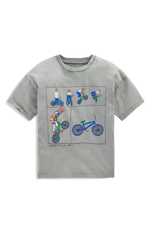 Mini Boden Kids' Vintage Wash Graphic T-shirt In Bamboo Cane Freestyle Bikes