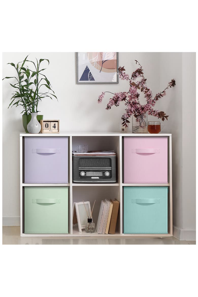 4-Pack Collapsible Storage Cubes, Alternate, color, MULTICOLORED PASTEL