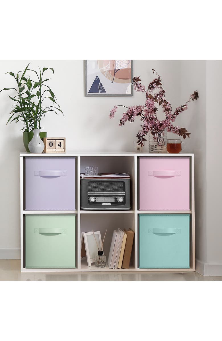 SORBUS 4-Pack Collapsible Storage Cubes, Alternate, color, Multicolored Pastel