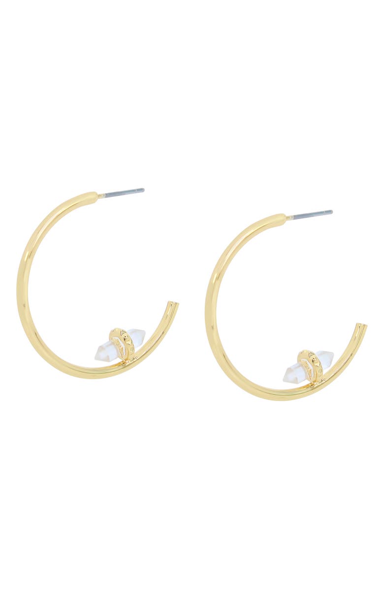 AllSaints Resin Crystal Hoop Earrings, Alternate, color,
