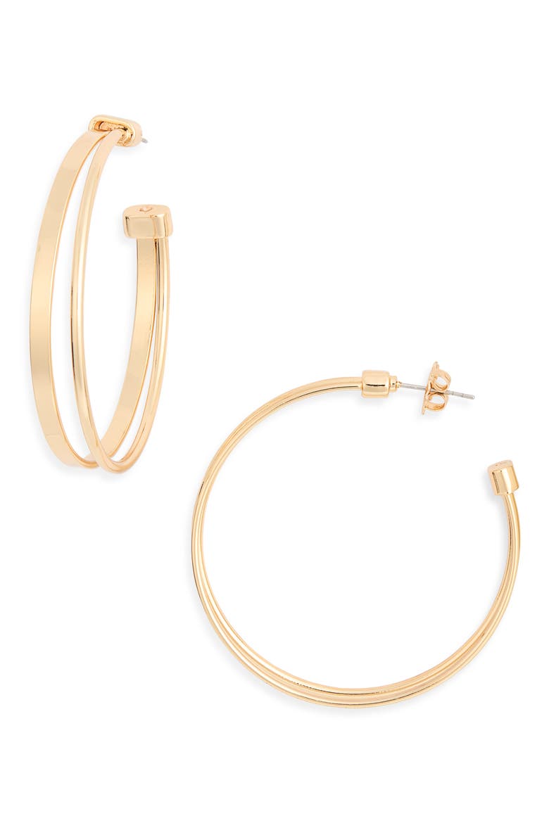 Split Hoop Earrings, Main, color, GOLD