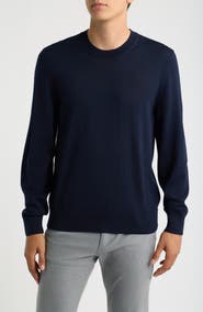 BOSS H-Leno Virgin Wool Crewneck Sweater