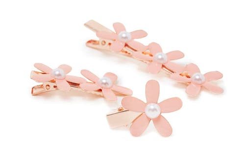 Nume Flower Hair Clip Set In Pink