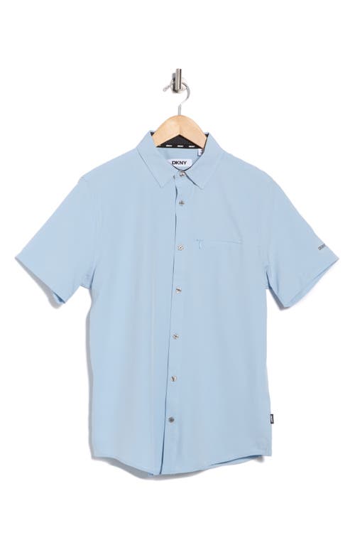 Dkny Sportswear Lenox Short Sleeve Button-up Shirt In Blue