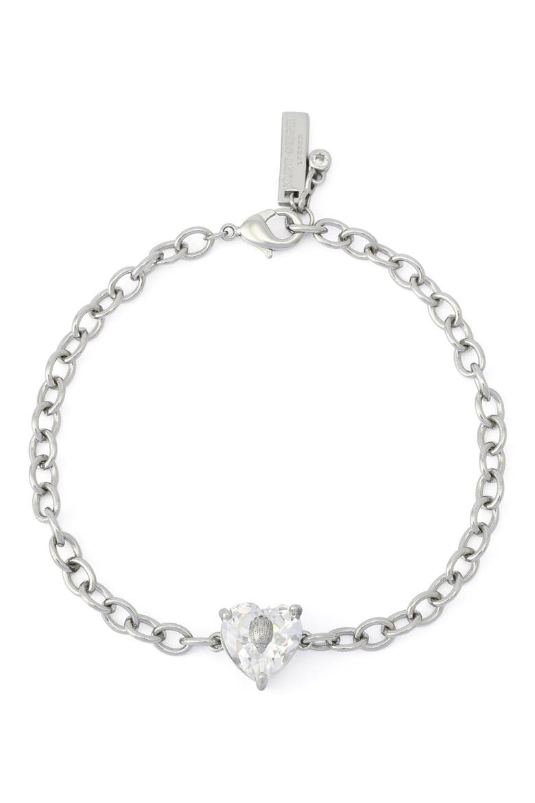 Crystal Heart Flex Bracelet, Main, color, CRYSTAL