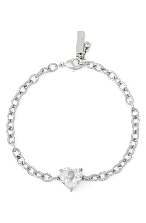 Crystal Heart Flex Bracelet