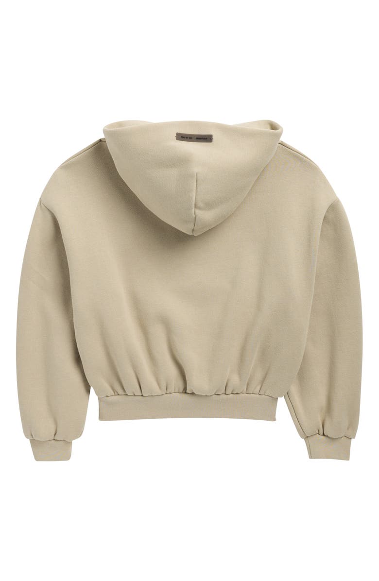 Fear of God Essentials Kids' Metallic Logo Fleece Hoodie, Alternate, color, Abbey Stone