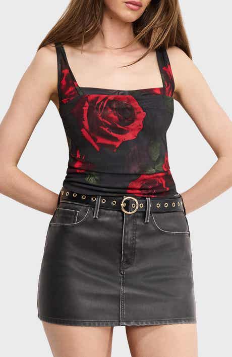 Good American Print Mesh Bustier Top