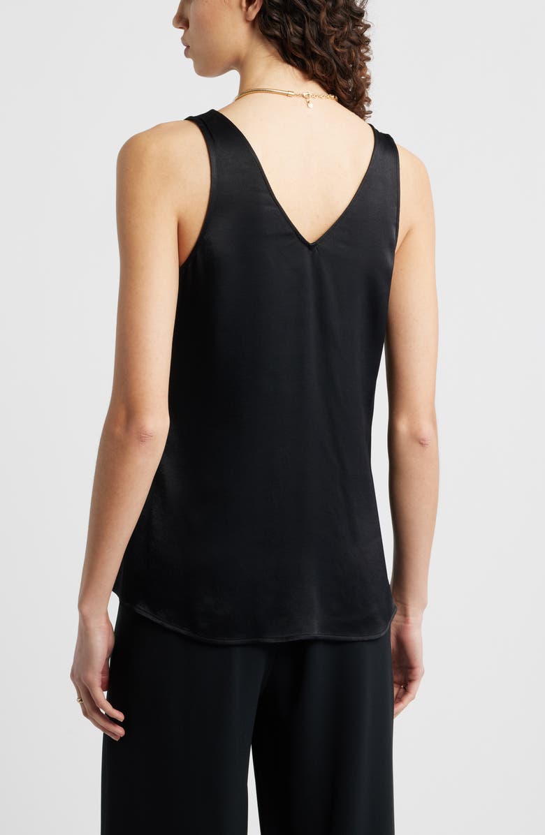 Nordstrom Satin Shell Top, Alternate, color, Black