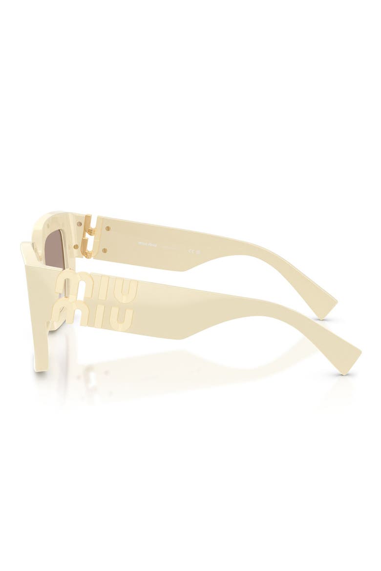 51mm Square Gradient Sunglasses, Alternate, color, MILK / CLEAR GRADIENT BROWN
