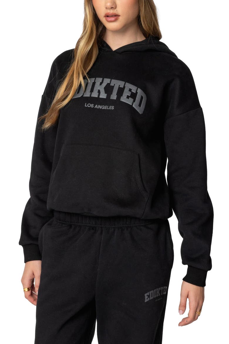 LA Logo Hoodie, Alternate, color, BLACK