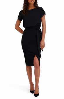 Kensie Plyr Tie Waist Midi Dress
