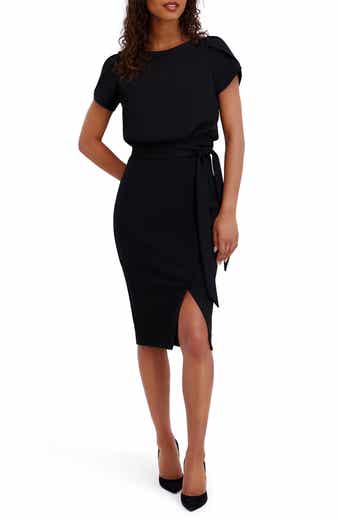 Kensie Plyr Tie Waist Midi Dress