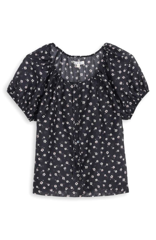 Alex Mill Rose Top In Floral Cotton Silk In Black