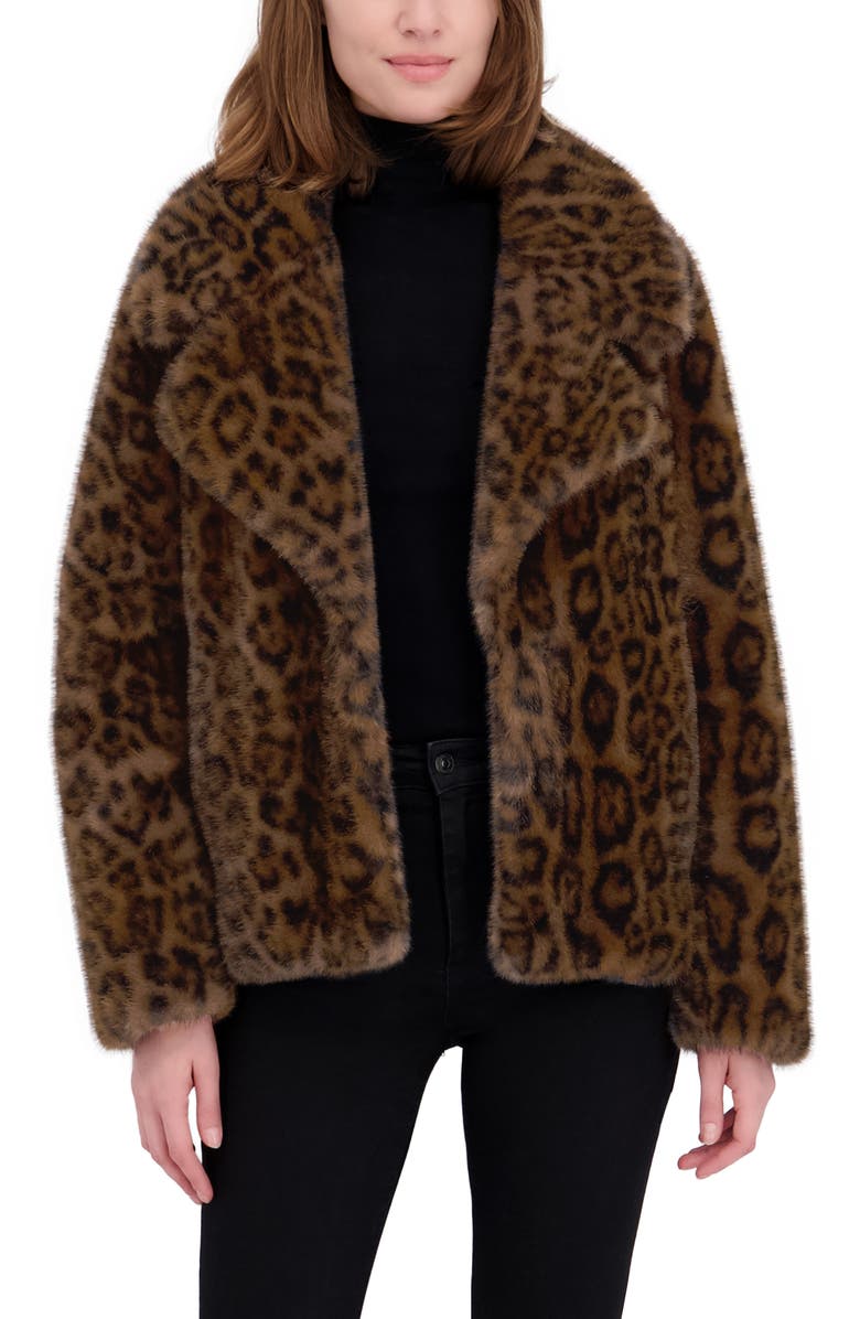Laundry by Shelli Segal Leopard Print Faux Fur Jacket, Main, color, Brown