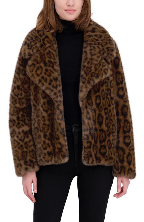 Leopard Print Faux Fur Jacket