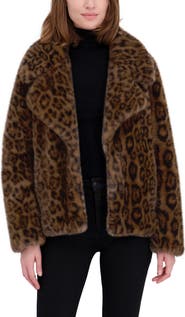 Laundry by Shelli Segal Leopard Print Faux Fur Jacket