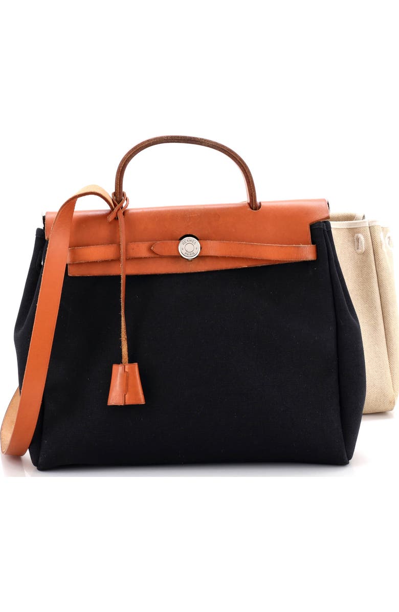 Pre-Owned Hermes Herbag Toile and Leather PM, Alternate, color, Noir