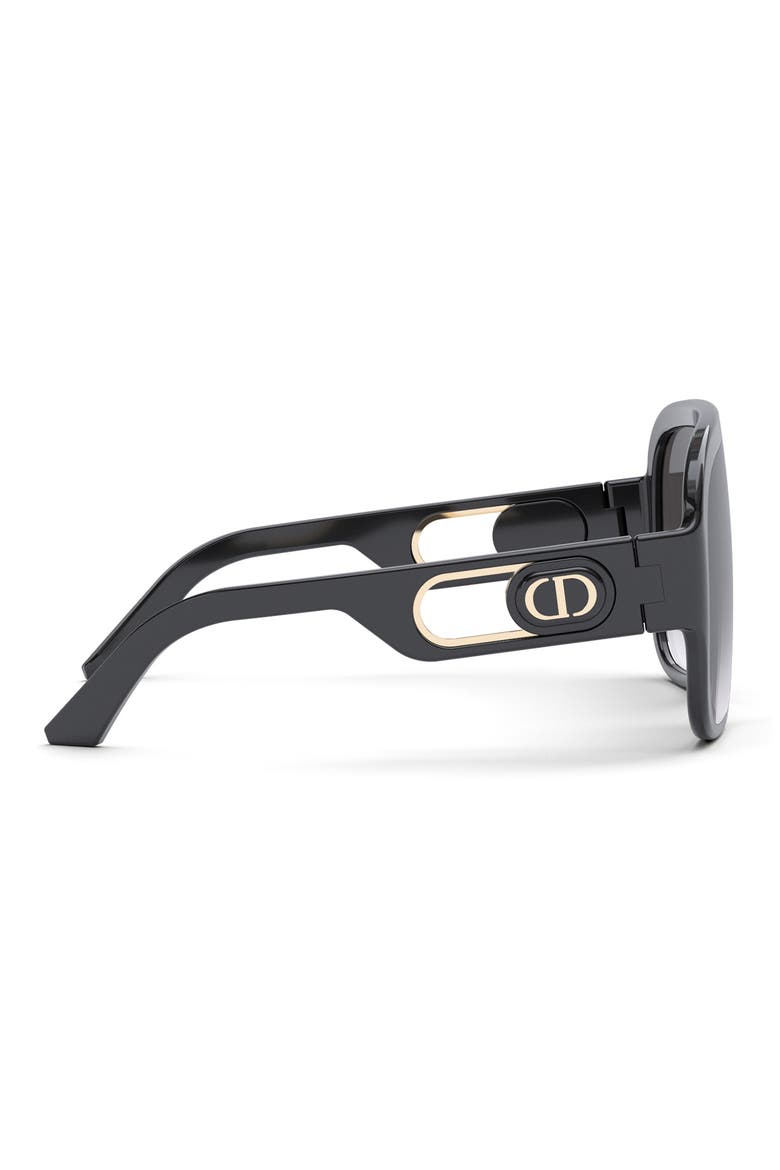 'DiorBobbySport M1U 00mm Shield Sunglasses, Alternate, color, SHINY BLACK / GRADIENT SMOKE