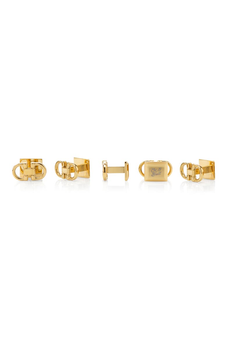 Horsebit Cuff Links & Shirt Studs Set, Alternate, color, GOLD