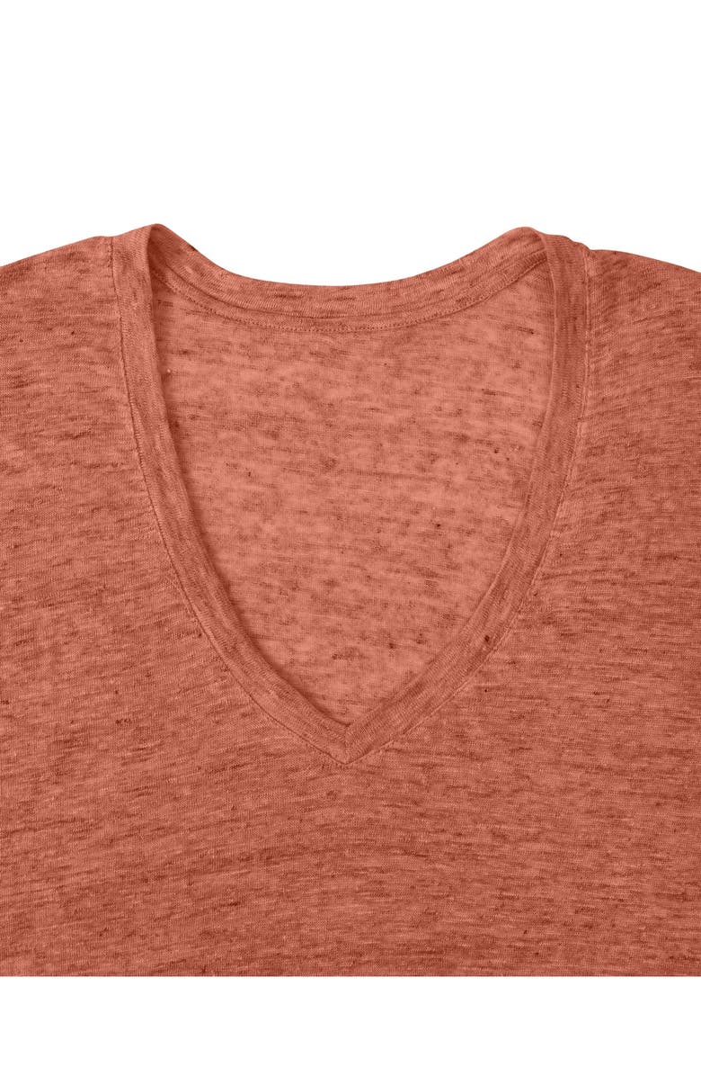 Fortela Long Sleeve Linen T-Shirt, Alternate, color, Red