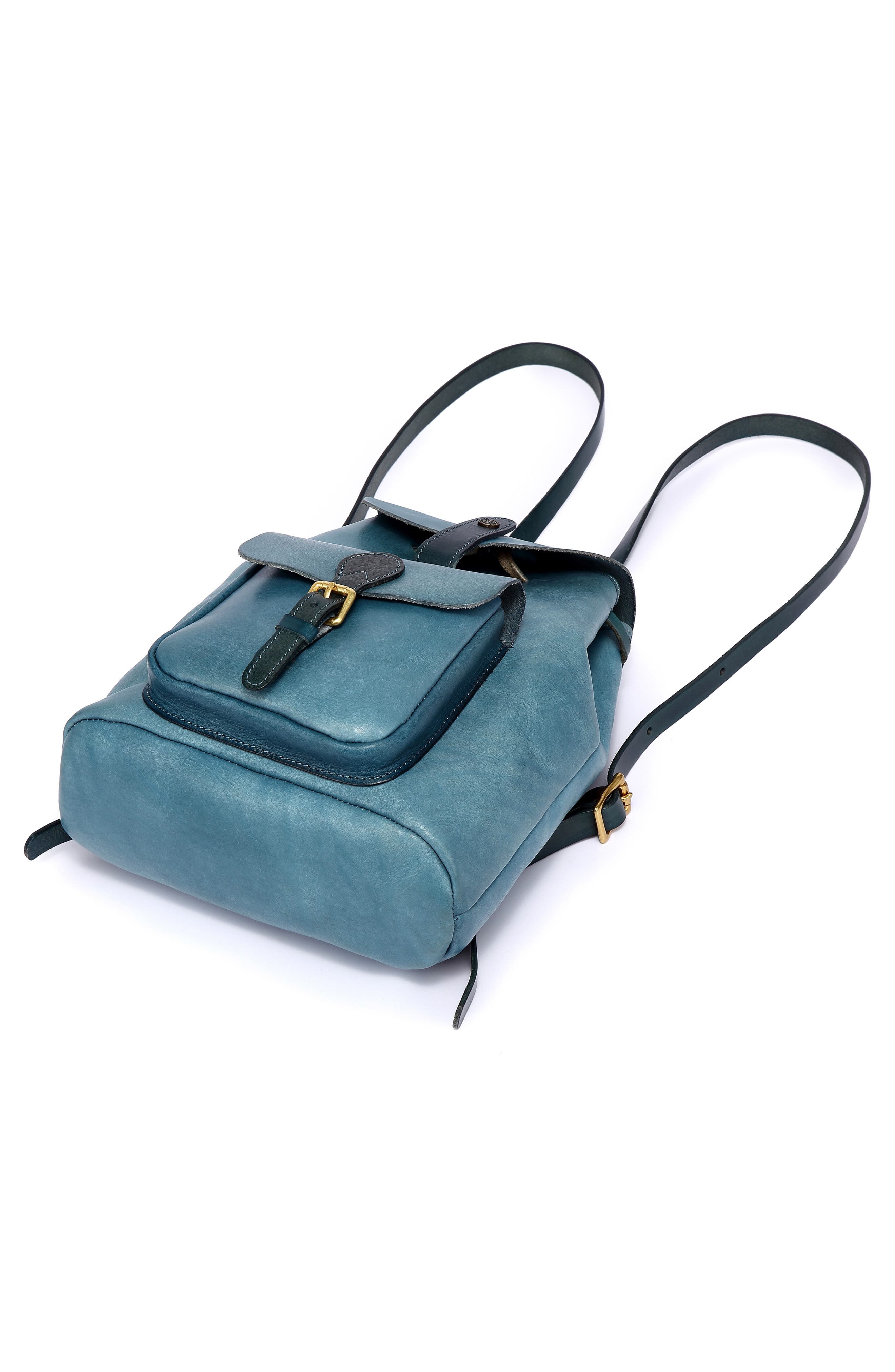 Isla Small Leather Backpack, Alternate, color, TURQUOISE