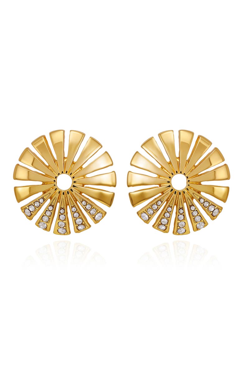 Sunburst Stud Earrings, Main, color, GOLDTONE