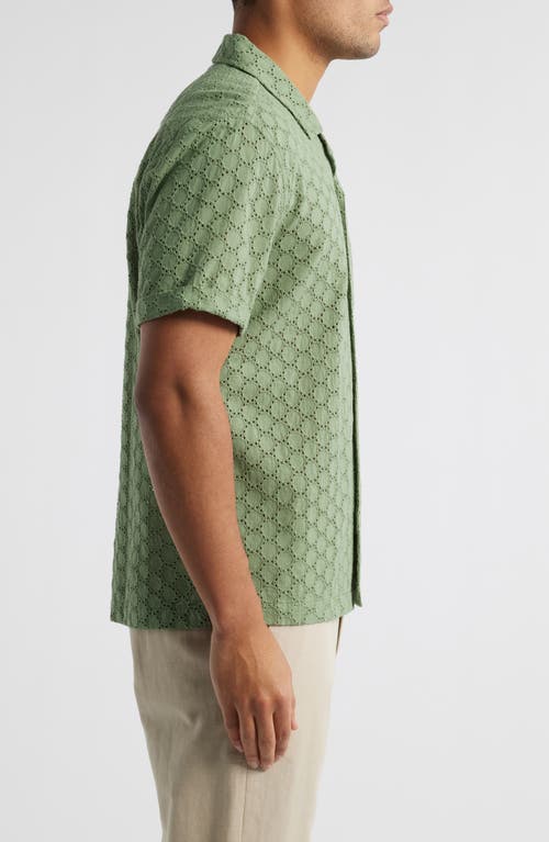 Rails Tyler Eyelet Camp Shirt In Green Dots