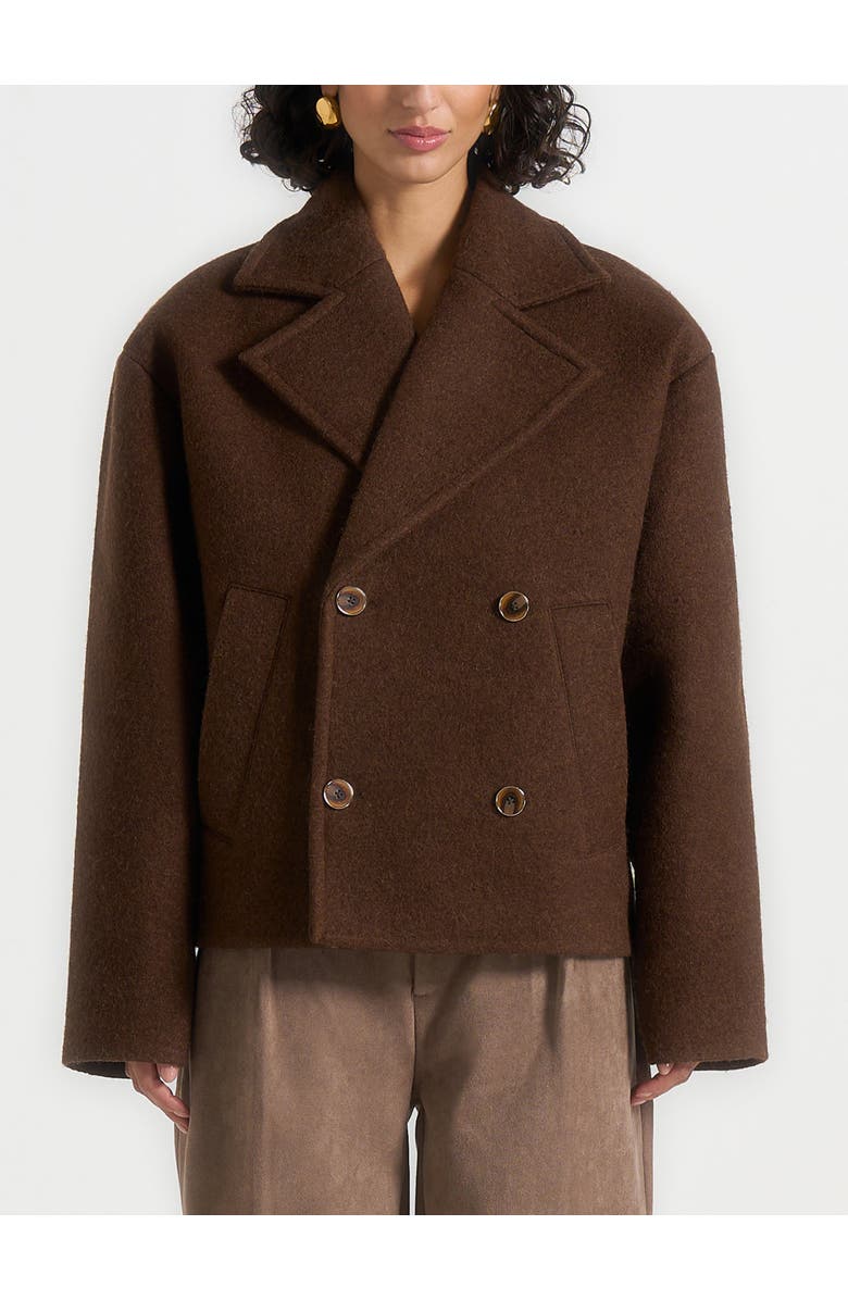 Manière De Voir Mika Unisex Double Breasted Jacket, Alternate, color, Brown