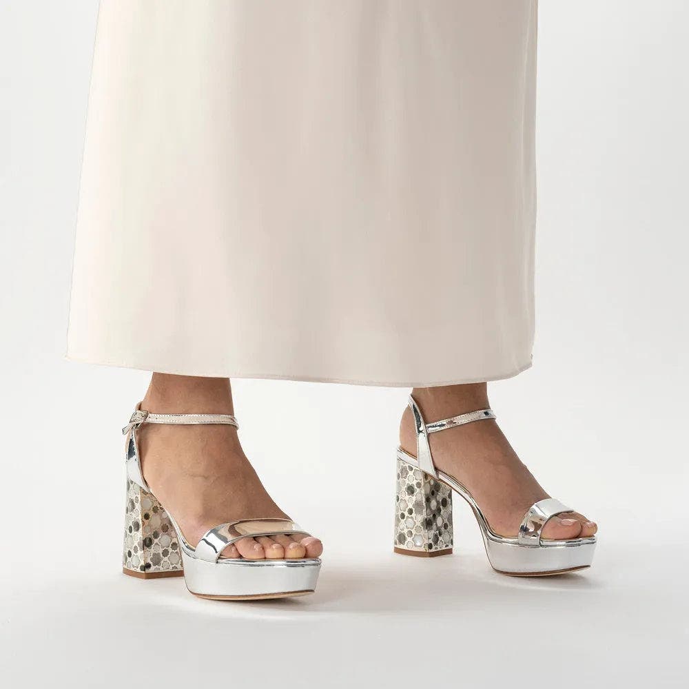 Glory Silver Platform Sandal, Alternate, color, Silver