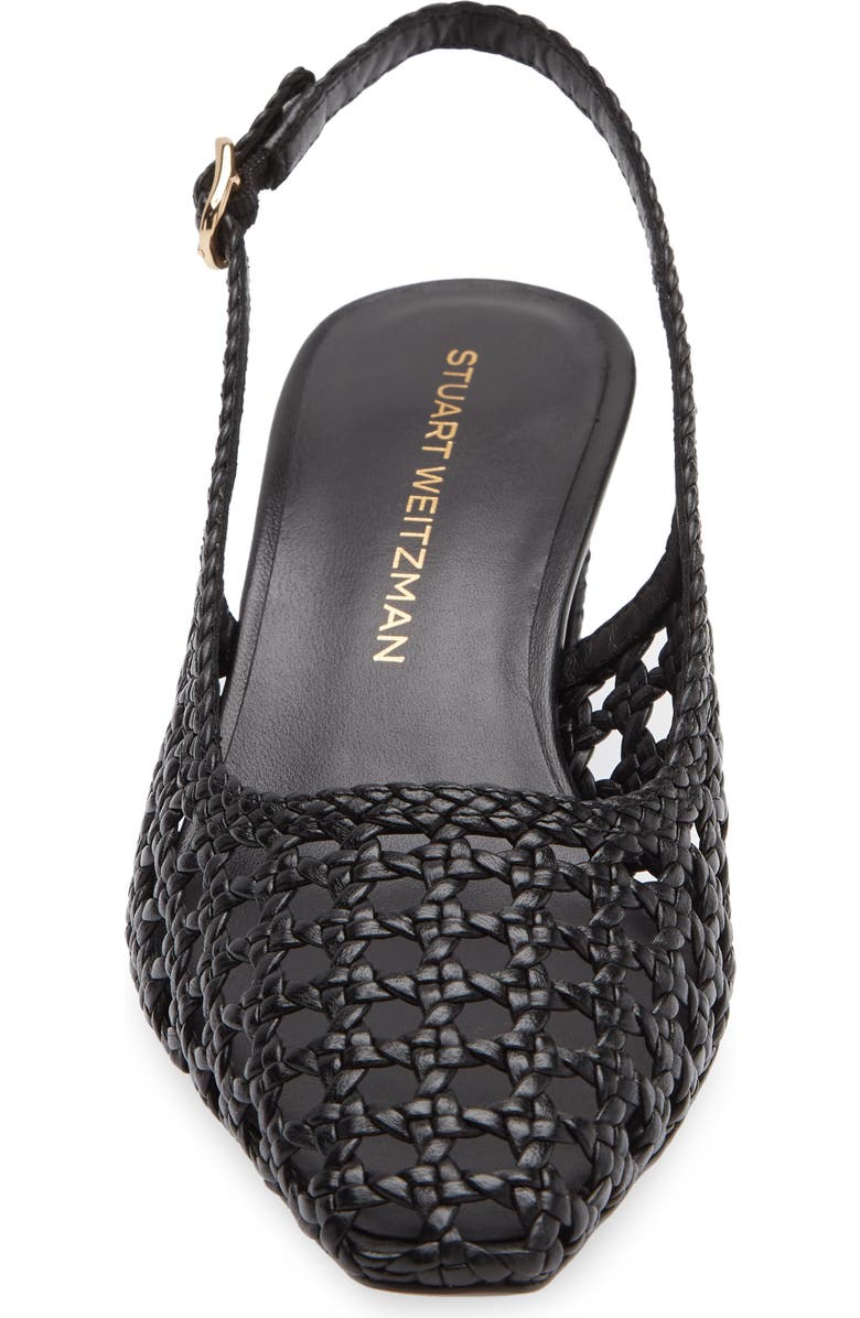 Stuart Weitzman Stassi Woven Slingback Pump, Alternate, color, Black