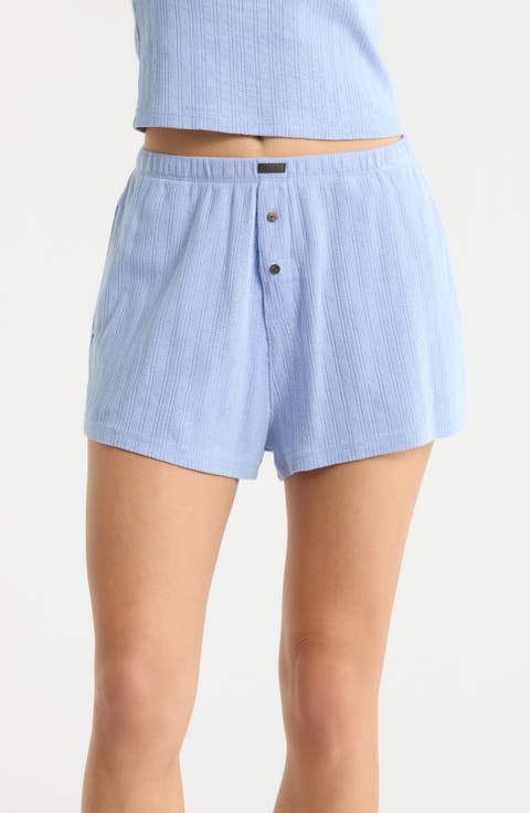 Pointelle High Waist Pajama Shorts