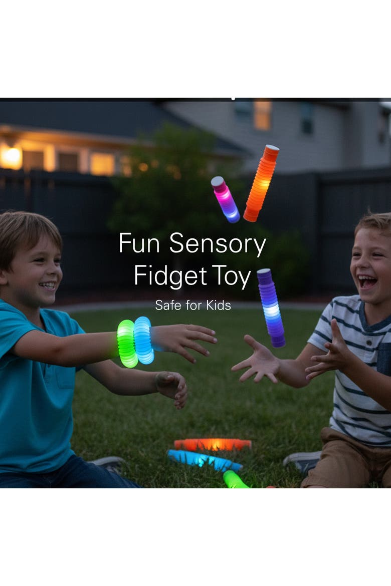 12-Piece Assorted Stretchy Glow Pop Tube Toy, Alternate, color, Assorted Pre-Pack
