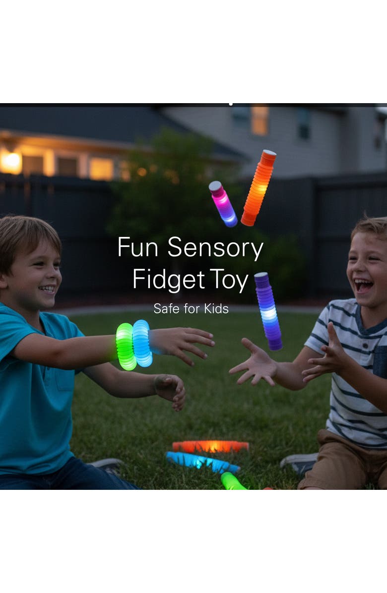 Sperric 12-Piece Assorted Stretchy Glow Pop Tube Toy, Alternate, color, Assorted Pre-Pack