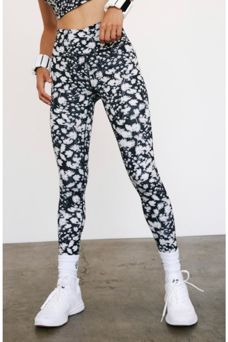 Ashford Lose Control Leggings, Main, color, BLACK AND WHITE FLORAL