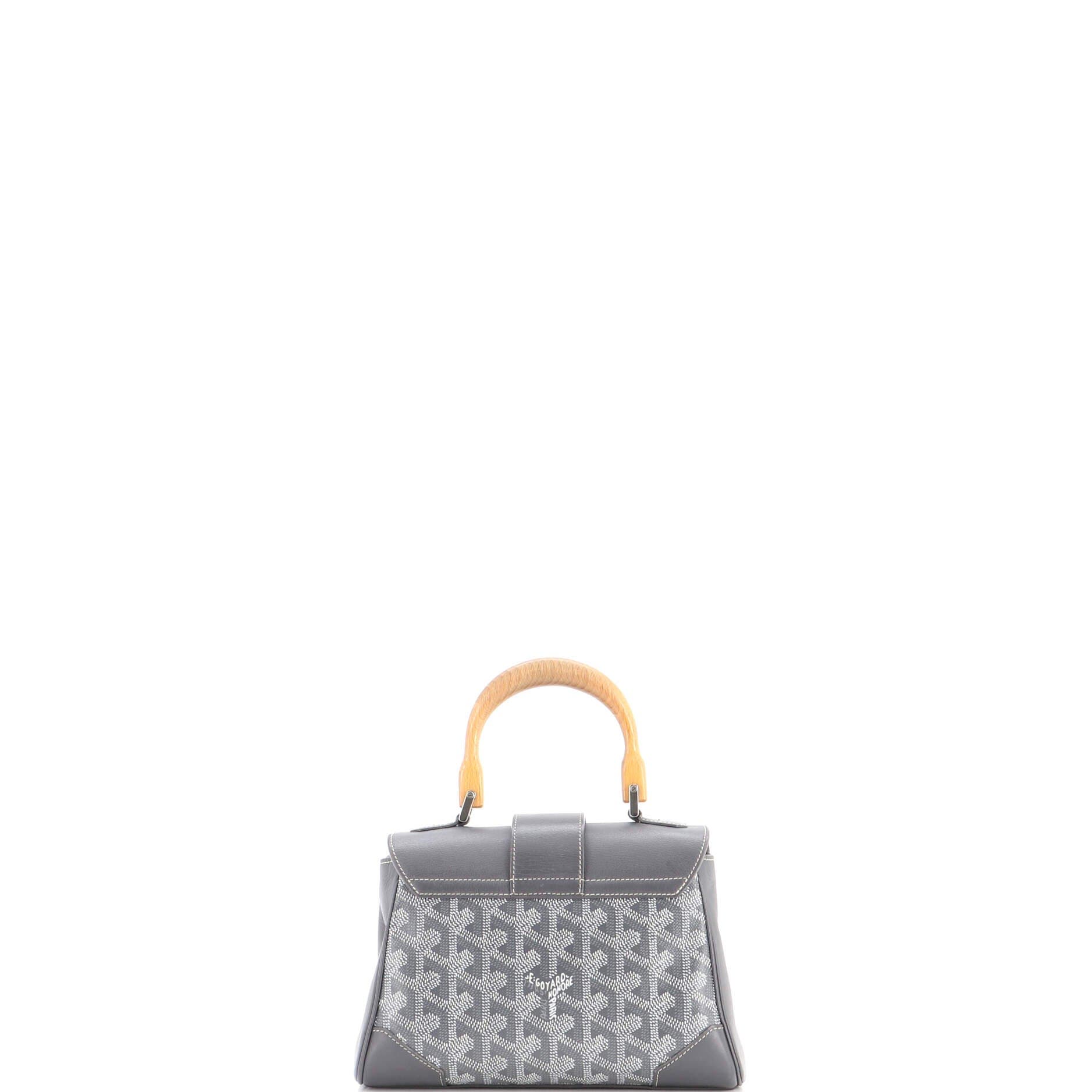 Saigon Top Handle Bag Coated Canvas with Leather Mini, Alternate, color, Grey