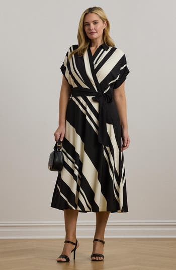 Lauren Ralph Lauren ★【ラップ ドレス】Crepe Faux Wrap Dress Floral Crepe Wrap Dress