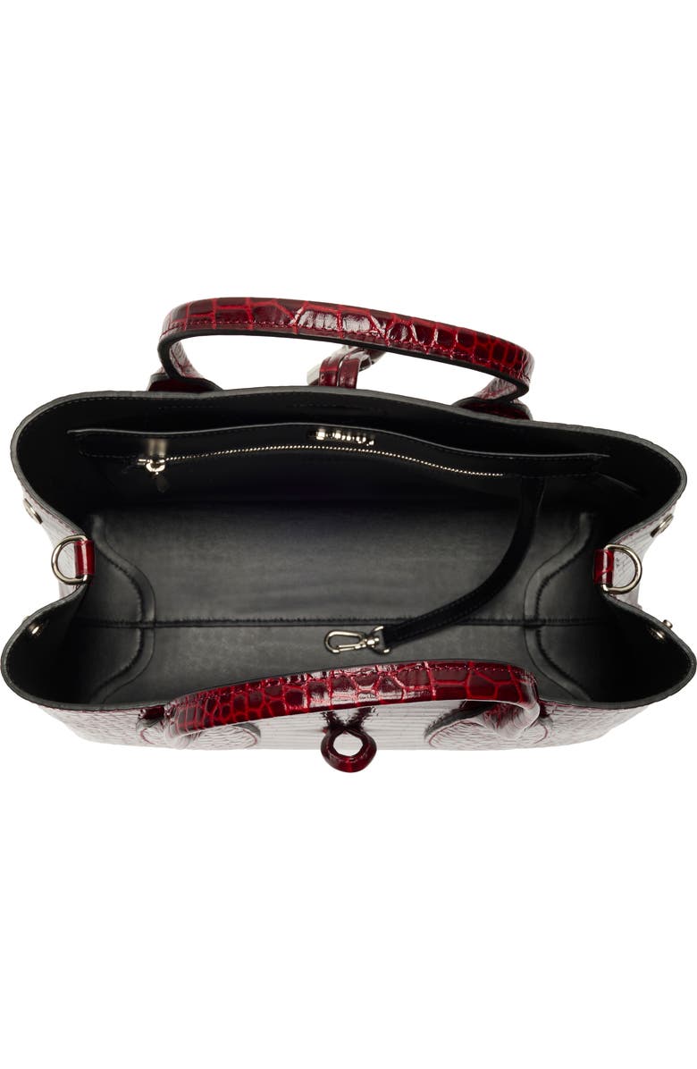 Longchamp Medium Roseau Croc Embossed Top Handle Crossbody Bag, Alternate, color,