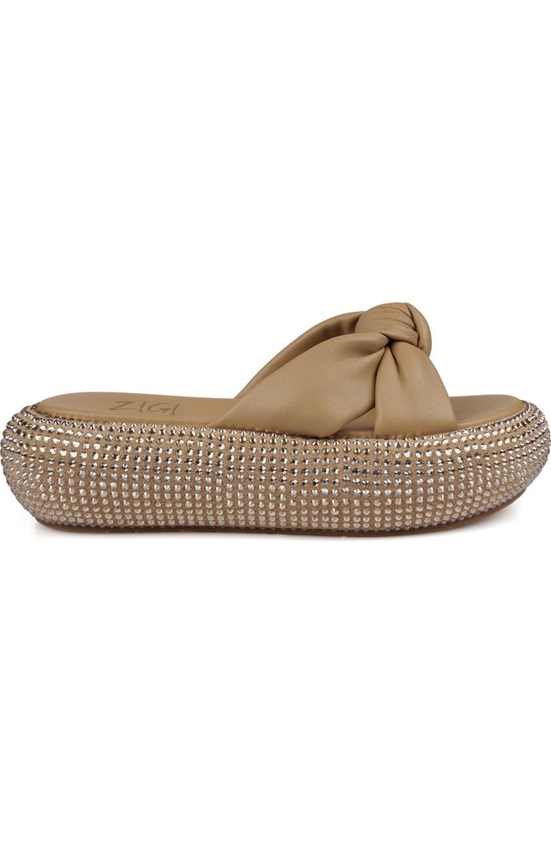 ZIGI Sabella Rhinestone Platform Slide Sandal, Alternate, color, Beige Leather