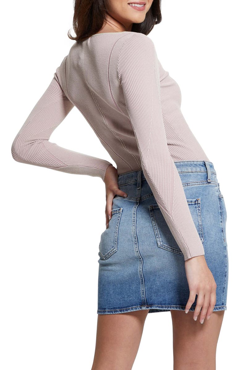 GUESS Blandine Corset Detail Sweater, Alternate, color, Beige