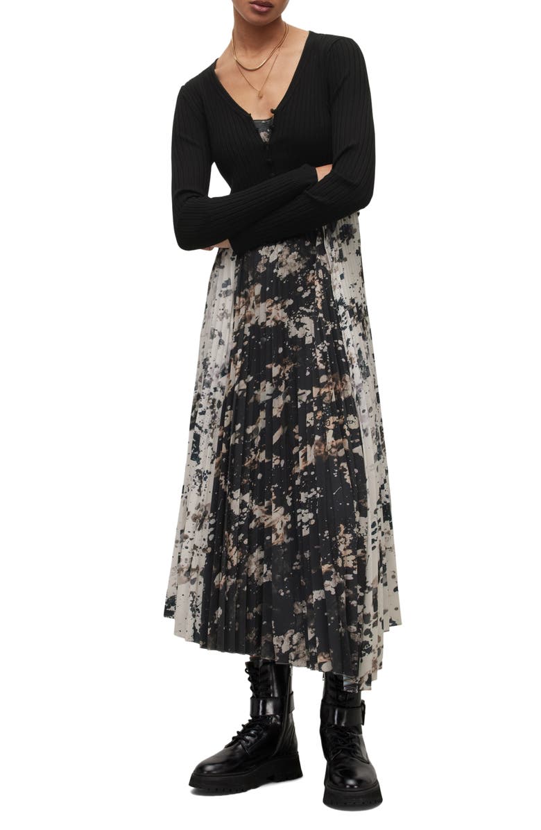 AllSaints Leowa Gia Long Sleeve Sweater Dress, Alternate, color,