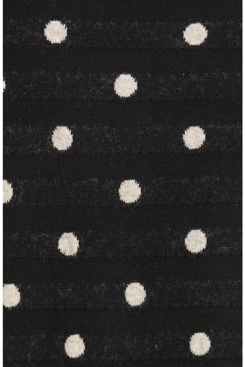Polka Dot Jacquard Wool Blend Sweater, Alternate, color, BLACK X BEIGE