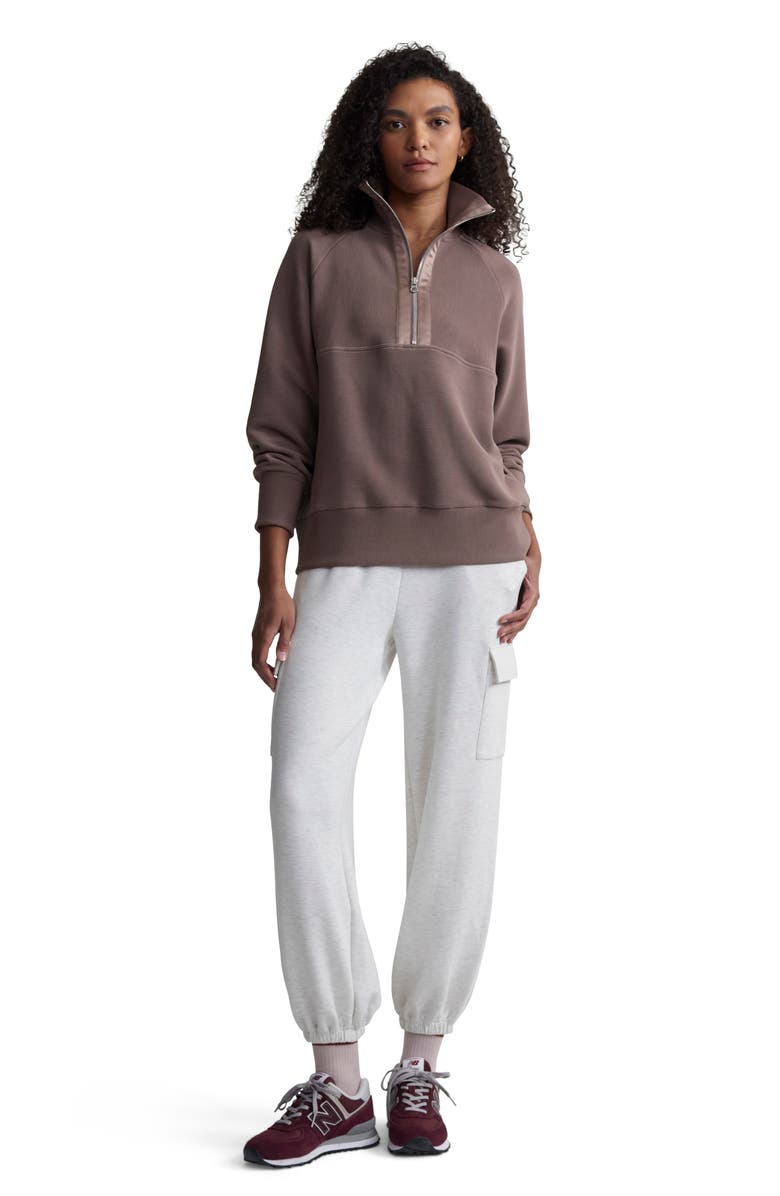Varley Lismore Rib Half Zip Sweatshirt, Alternate, color, Taupe